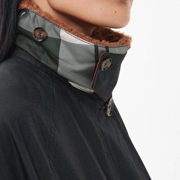 NWT Free People X Barbour Malala Wax Jacket Black/Ancient - Picture 3 of 15